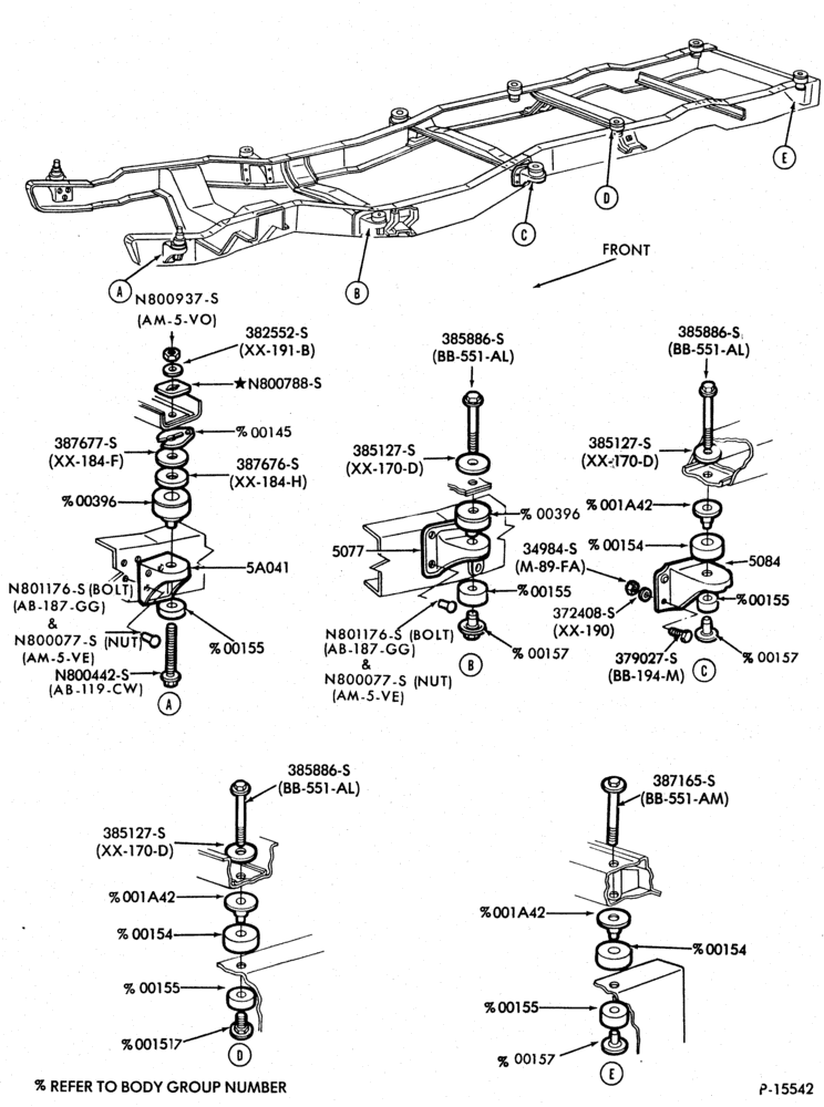 FRAME-FRAME- body to frame mounts-U150