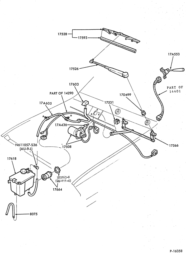 175 - SPEEDOMETER, BUMPERS, MIRRORS AND WIPERS-Windshield wiper, washer