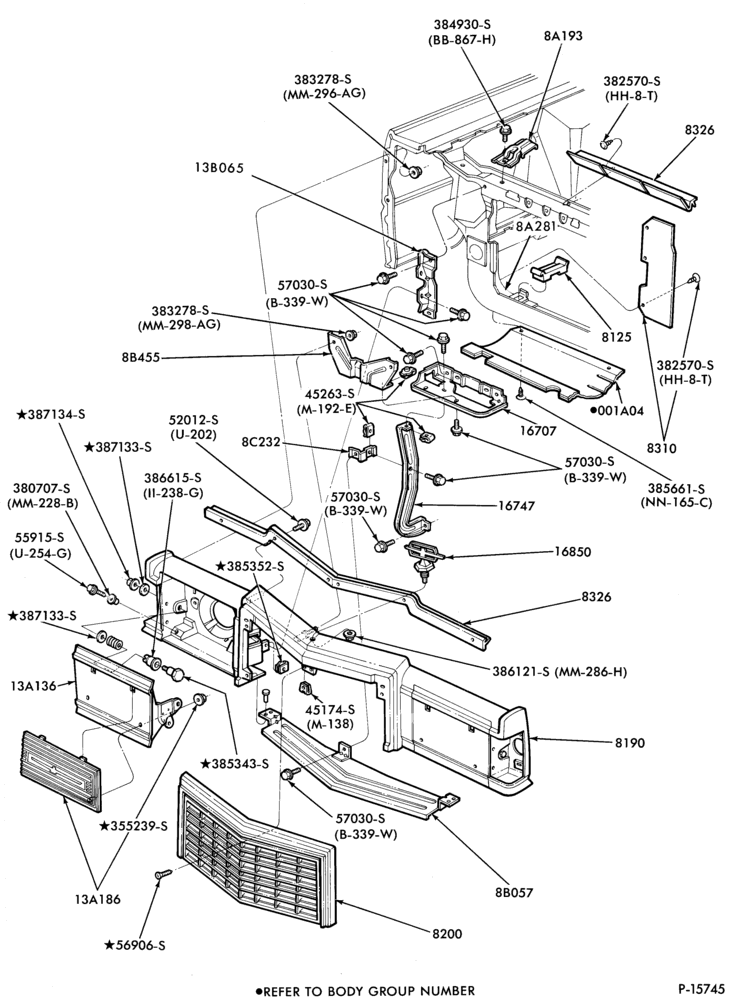 82 - RADIATOR, GRILL AND COOLING-RADIATOR GRILLE & RELATED PARTS- Thunderbird