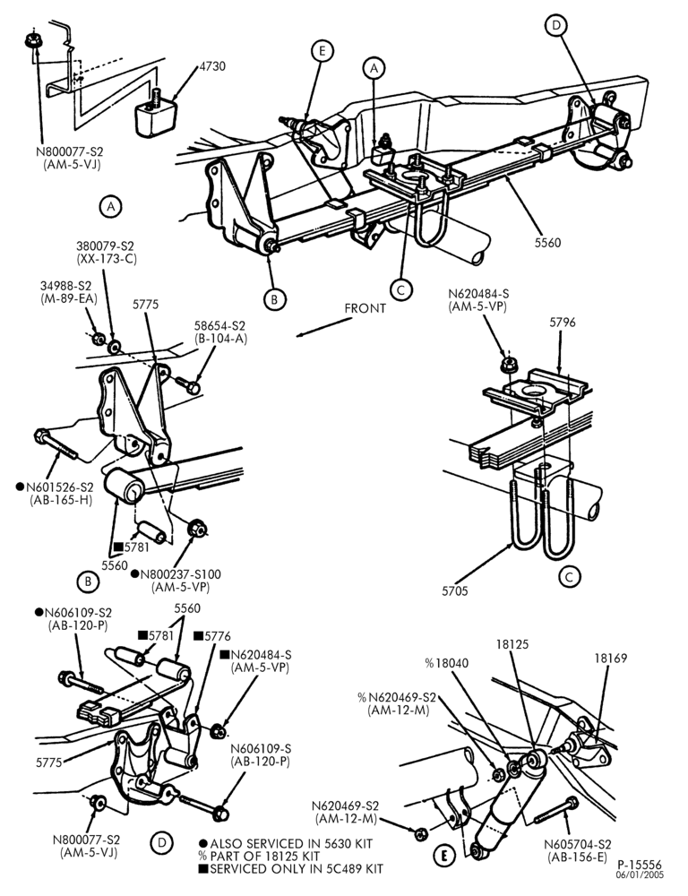 EXHAUST-Rear suspension - without auxiliary spring - 4x2-F250/350, F(Super Duty)