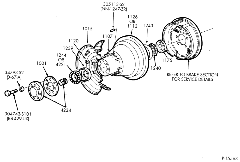 10 - WHEEL, HUBS AND DRUMS-Rear wheel hub, bearings and related parts-F350,F(Super Duty)