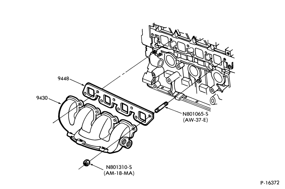 90.1 - 4 CYL. 1.9L (116 C.I.D.)-Manifold & related parts- exhaust
