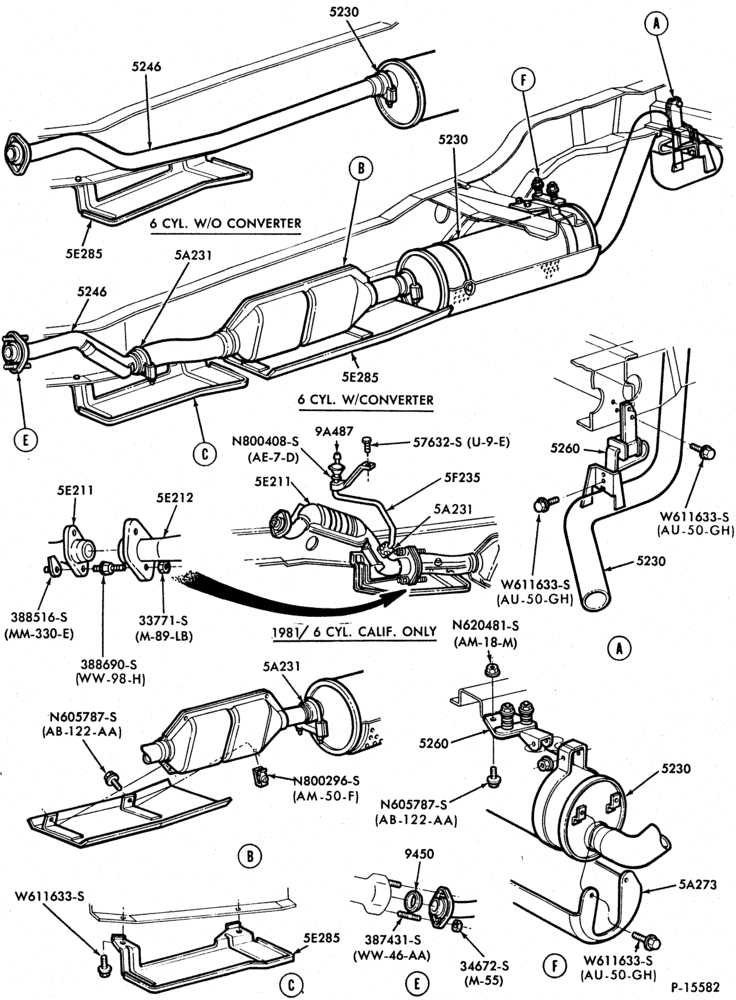 EXHAUST SYSTEM-EXHAUST SYSTEM- 6 cyl. 300 (4.9L)-U150