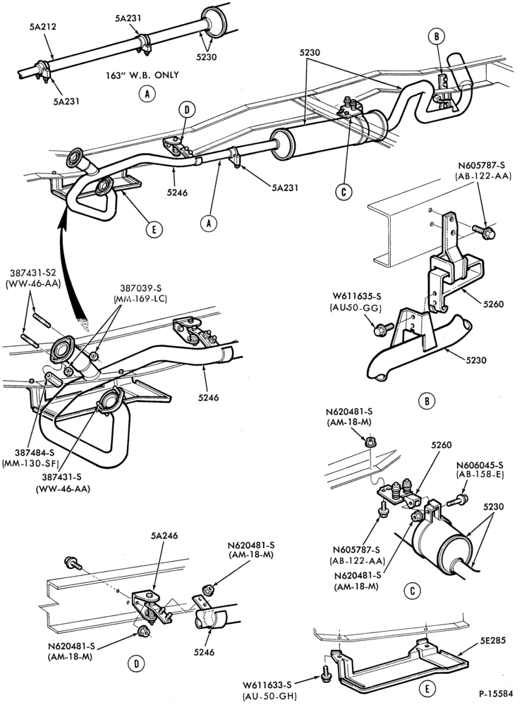 EXHAUST SYSTEM-and 400 (6.9L)-chassis cab-F350