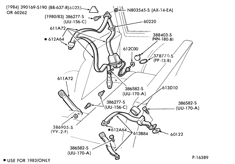 620 - SEATS AND SEAT BELTS-Seat belt and shoulder harness installation
