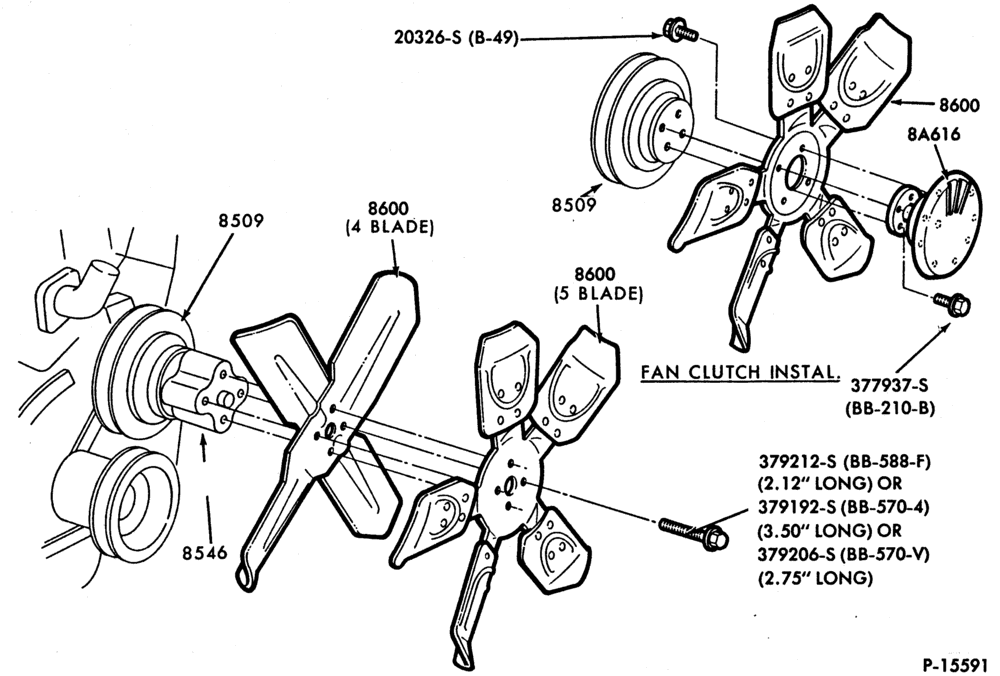 COOLING FAN, CLUTCH AND RELATED PARTS-COOLING FAN, CLUTCH AND RELATED PARTS- 6 cyl. 230 (3.8L), 300 (4.9L), 8 cyl. 255 (4.2L), 302 (5.0L),-F100/350