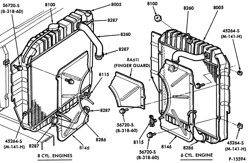 COOLING SYSTEMS-COOLING SYSTEMS- 6 cyl. 300 (4.9L) and 8 cyl. 302 (5.0L), 351M (5.8L), 351W (5.8L),-E100/350