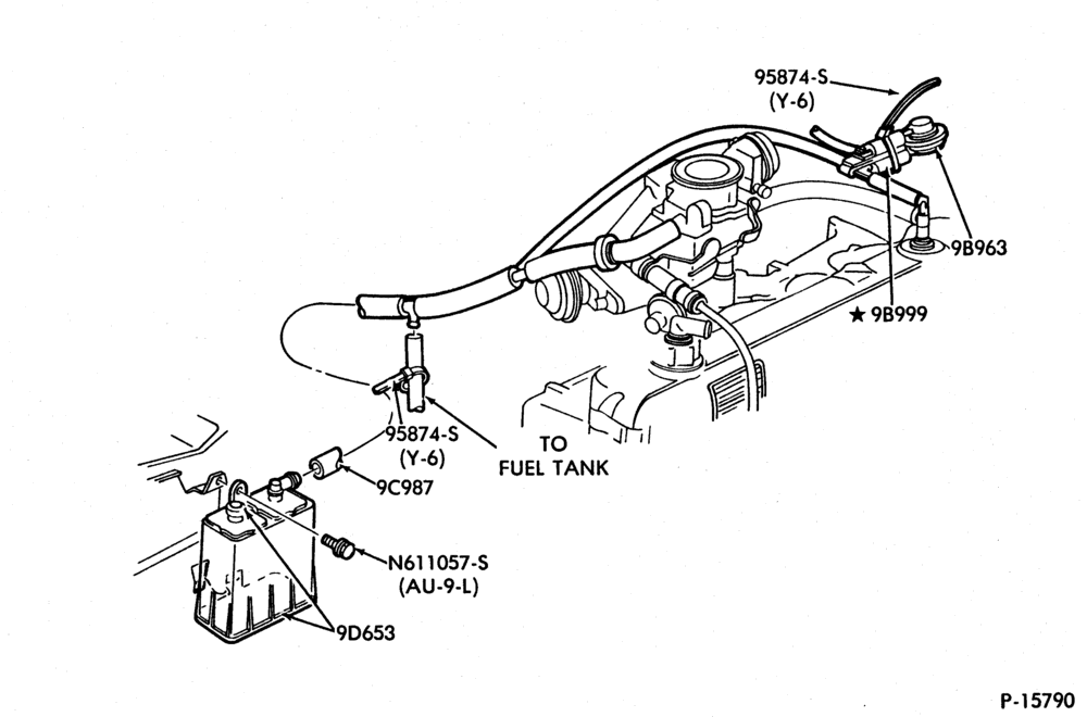 96.1 - 6 CYL. 4.9L (300 C.I.D.)-GAS-F100/350 and U150-w/single vapor canister