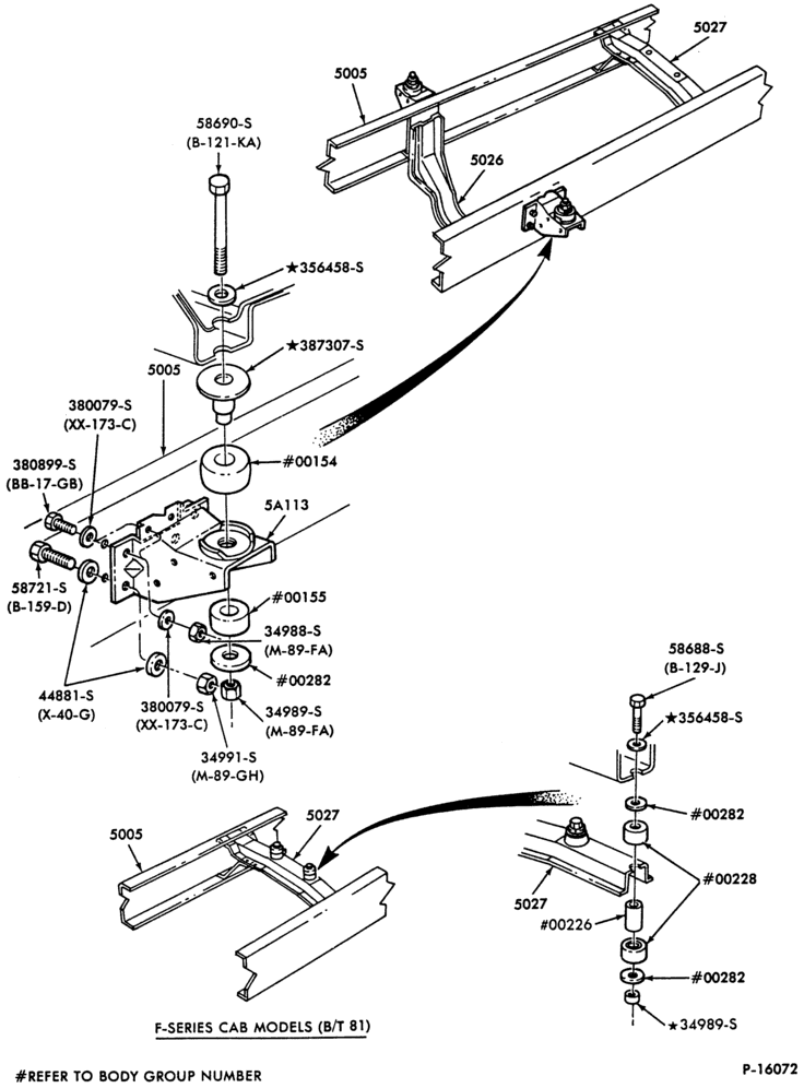 FRAME-Body mounts - rear-F-FT600/900