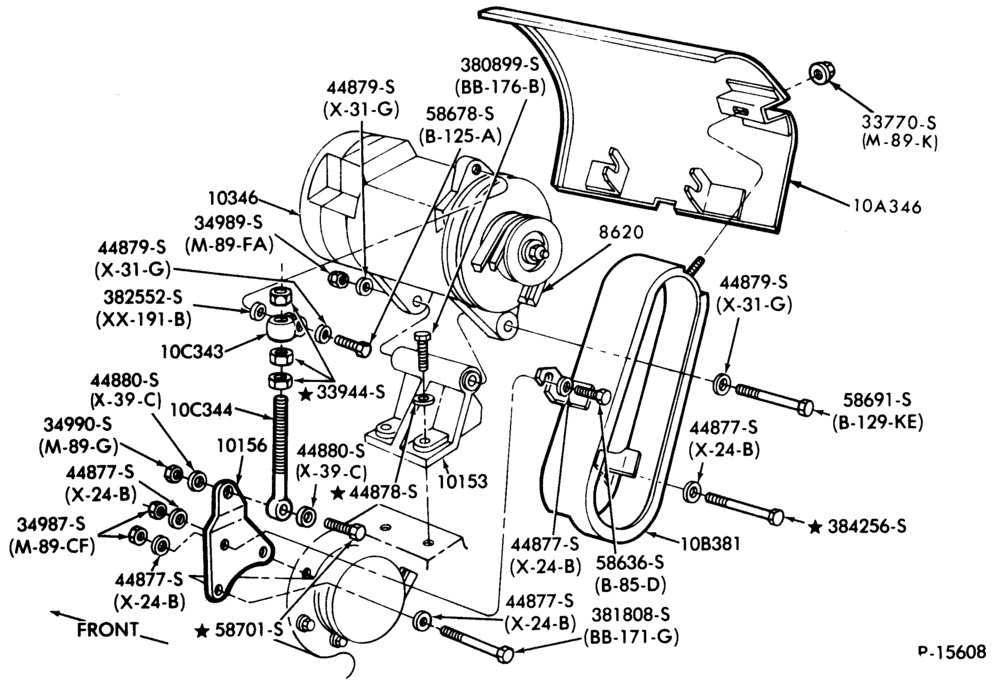 103 - ENGINE WARNING SYSTEM-Heat shield (alternator) CL-CLT900-6 cyl. 552 (6V-92) and 8 cyl. 568 (8V-71) and 736 (8V-92) Detroit