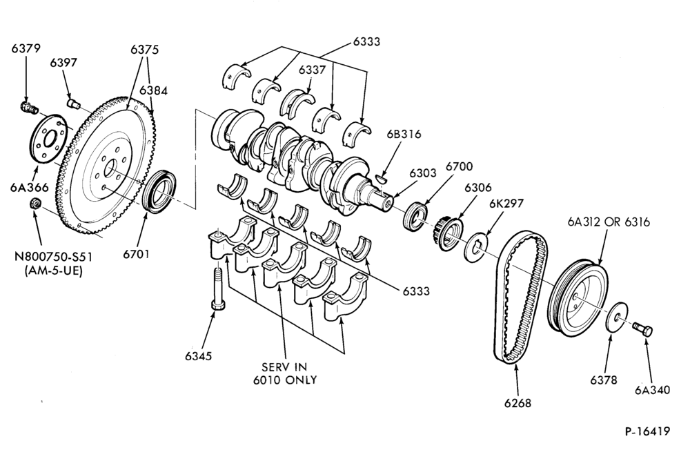 62 - 4 CYL. 1.6L (98 C.I.D.) & 1.9L (116 C.I.D.)-Crankshaft and flywheel - Page A