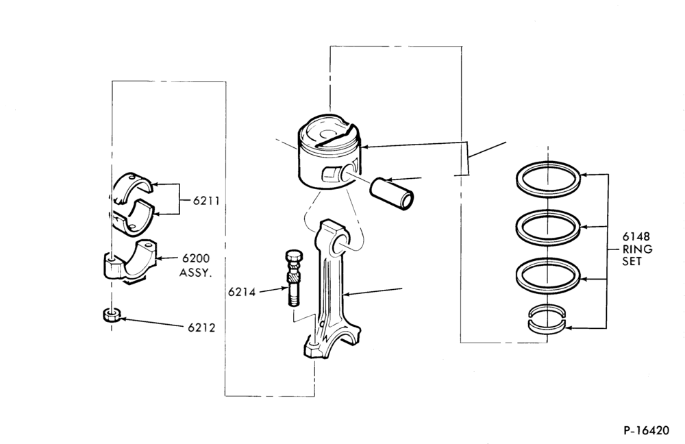 62 - 4 CYL. 1.9L (116 C.I.D.)-Piston, crankcase and related parts