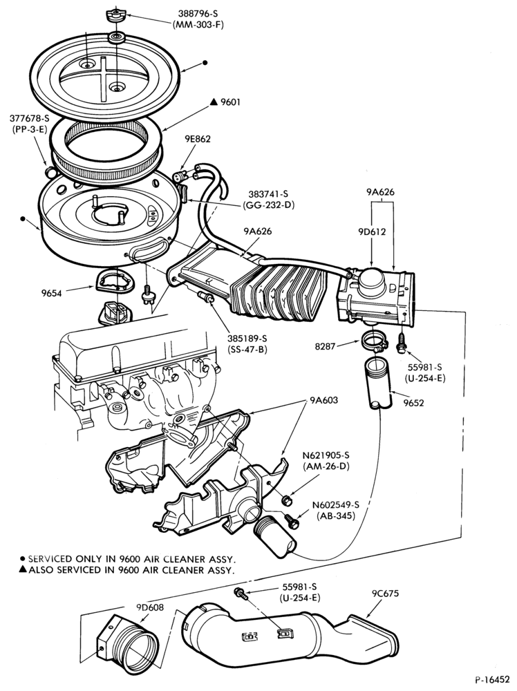 96 - 4 CYL. 2.3L (140 C.I.D.)-Air cleaner