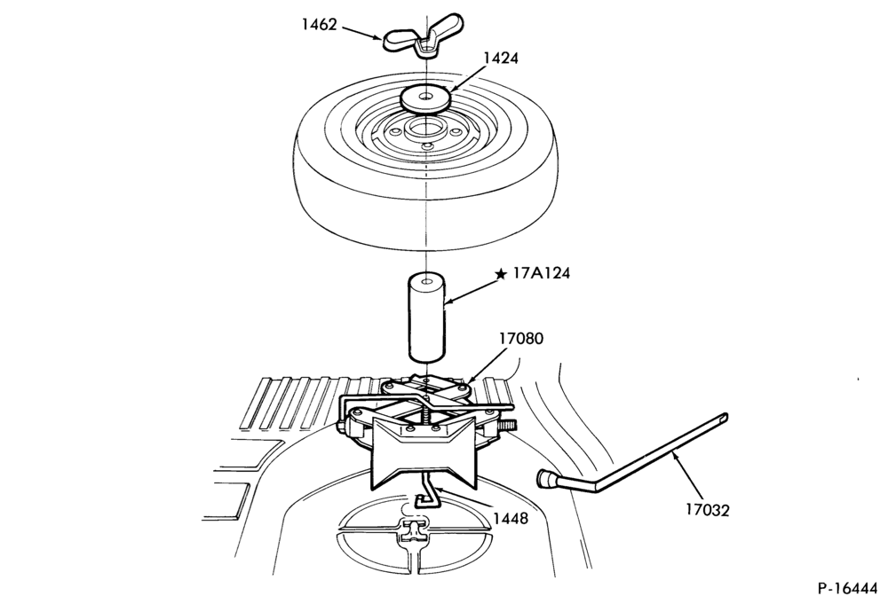 175.1 - SPEEDOMETER, BUMPERS, MIRRORS AND WIPERS-Jack and spare wheel parts