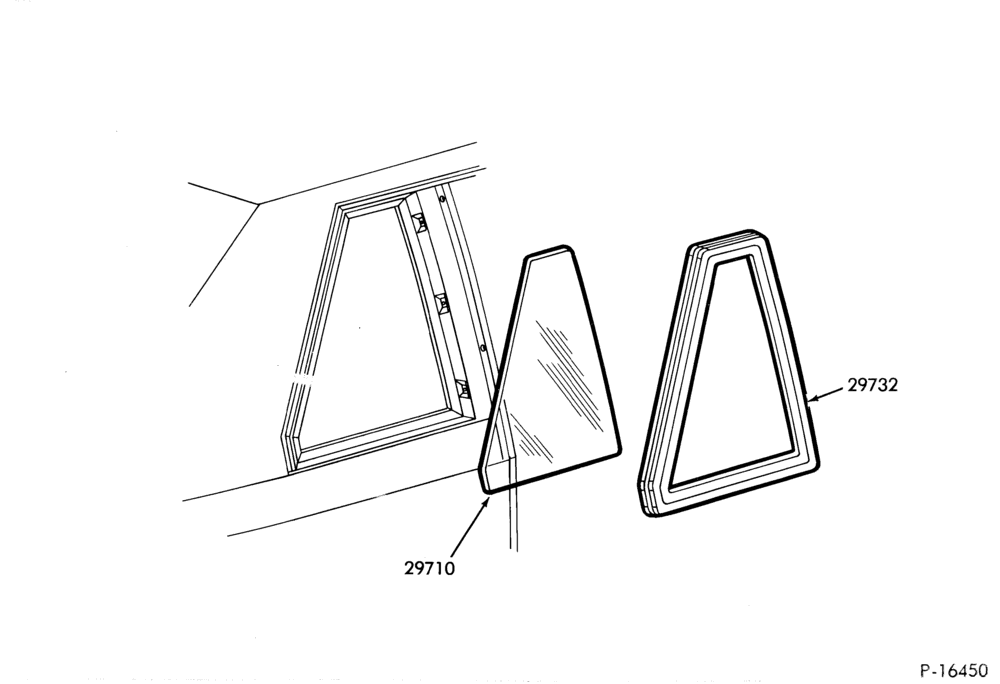 290 - BODY SIDES AND QUARTER-Window parts (quarter)- stationary