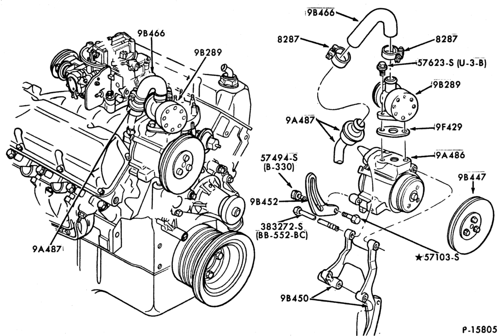94 - 8 CYL. 6.6L (400 C.I.D.)-GAS-E-F100/350,U150