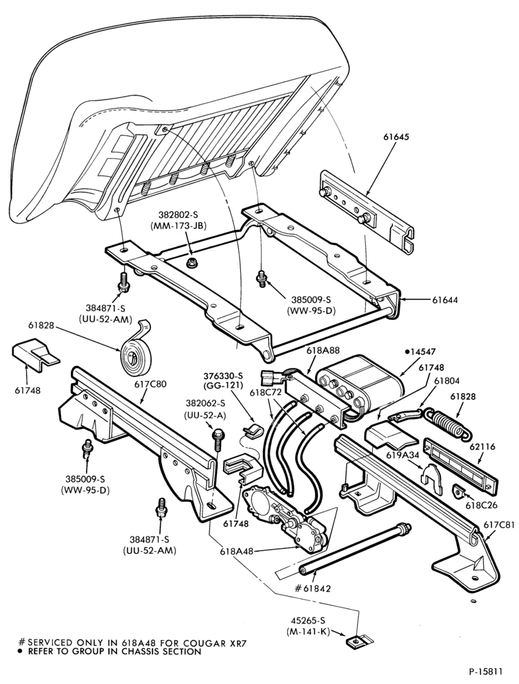 600.2 - SEATS AND SEAT BELTS-Front seat parts  - split bench - lower half- power