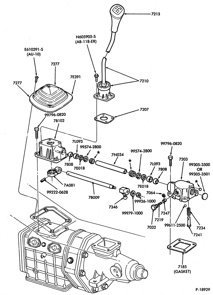 72.1 - GEARSHIFT MECHANISM-Floor mounted - 5 speed-A