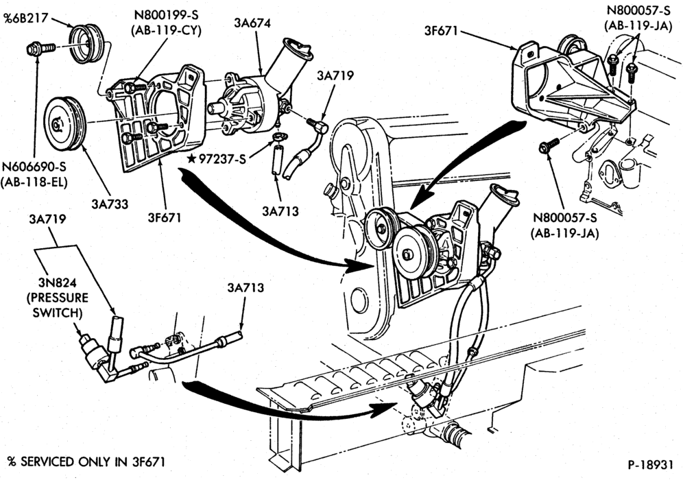 36.1 - STEERING-Power steering system- 4 cyl. 140 (2.3L)-A