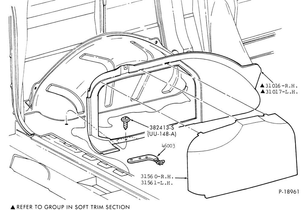 I/T - TRIM-Interior trim  - R.H. rear qtr.  - Wheelhouse panel and door - Regular Wagon-A
