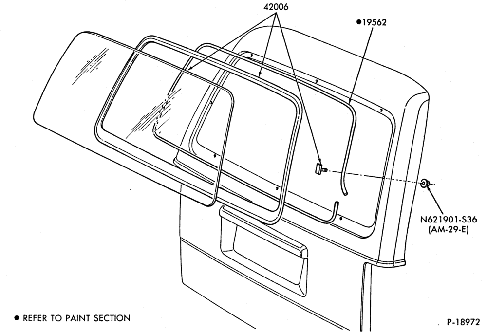 400 - DOORS AND WINDOWS-Rear liftgate - window parts - stationary-A