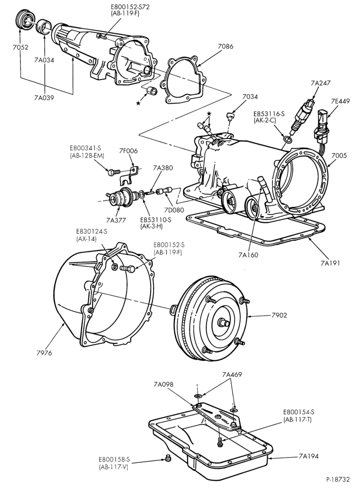 A70.11 - A4LD TYPE - INTERNAL PARTS-INTERNAL PARTS- case, converter assy., extension housing-F,MY