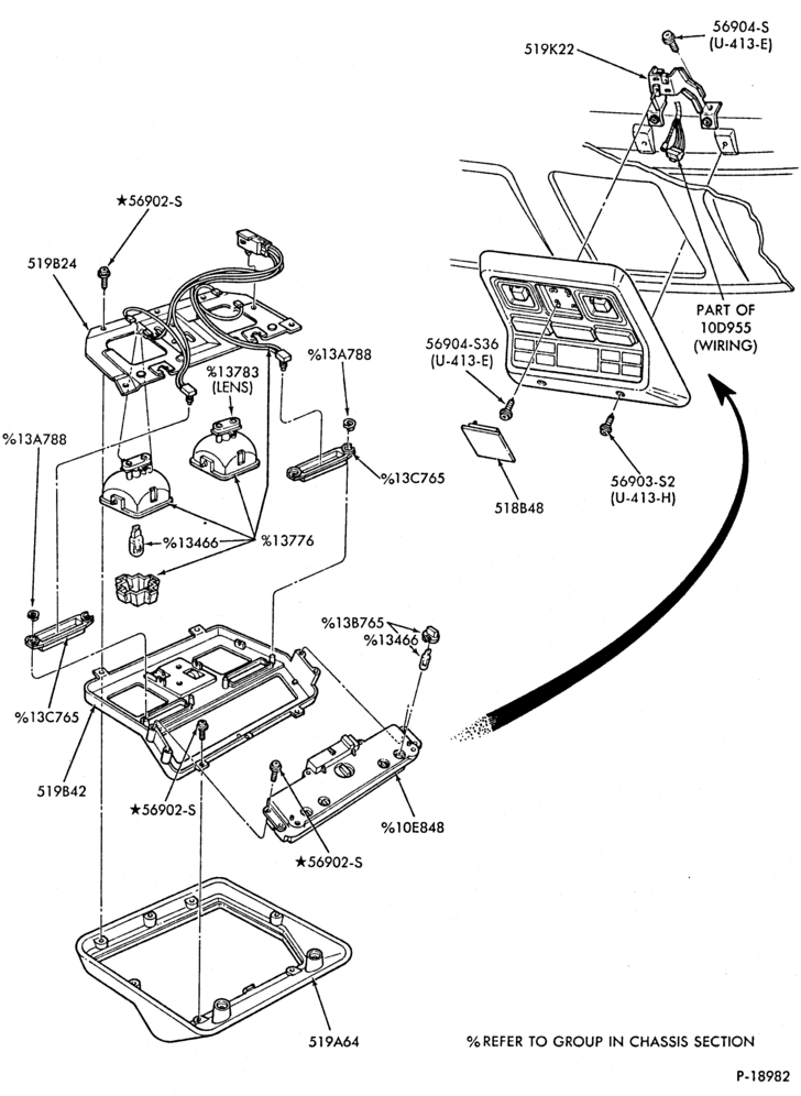 030 - CONSOLE-Roof console, tripminder and related parts-A