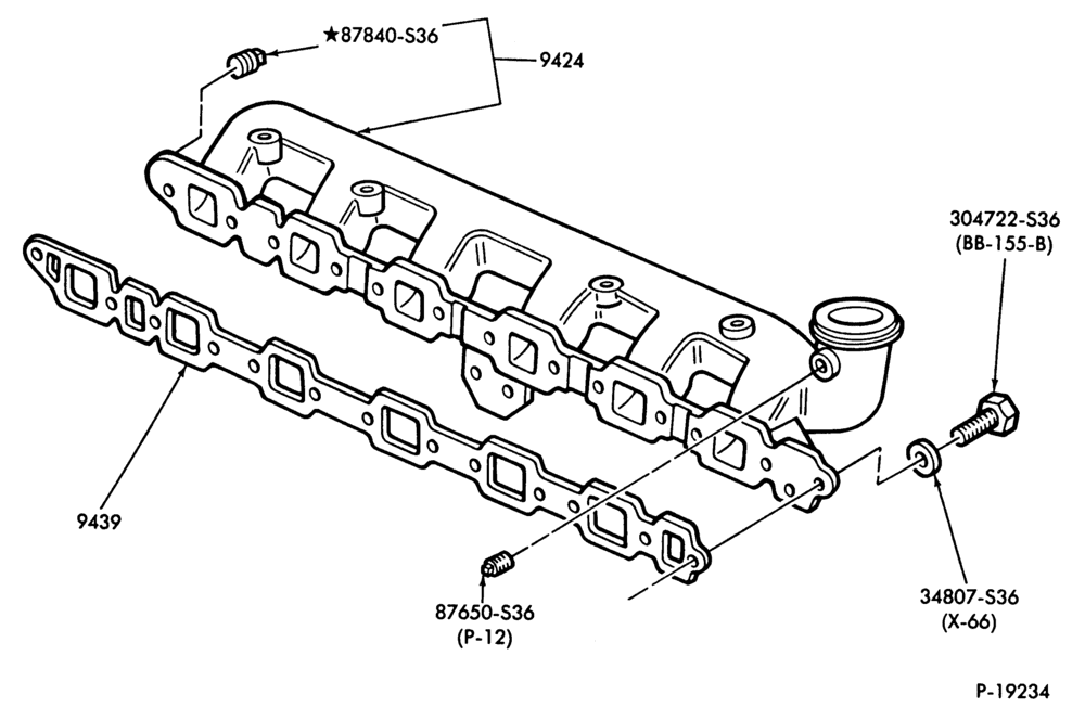 90.1 - 6 CYL. 6.6L (401 C.I.D.) AND 7.8L (474 C.I.D.) DIESEL-Manifold-Intake