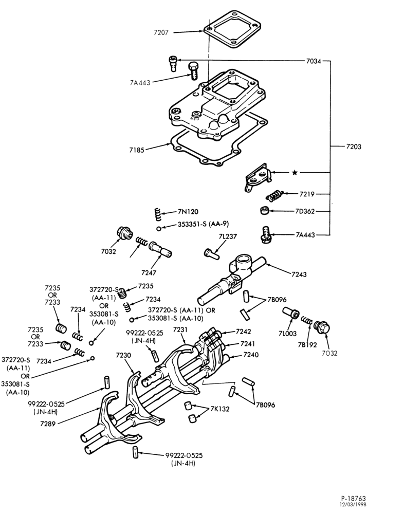 70.5 - INTERNAL PARTS-5 speed - Mitsubishi - shift forks - 4x4-B
