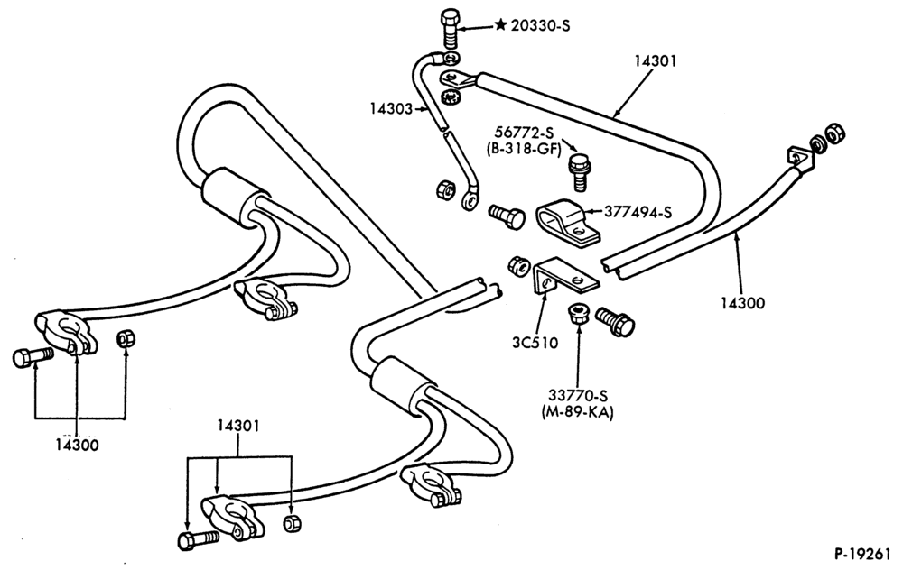 BATTERY CABLES-CF-CFT600/800-6 cyl. 401 (6.6L) and 474 (7.8L) Diesel