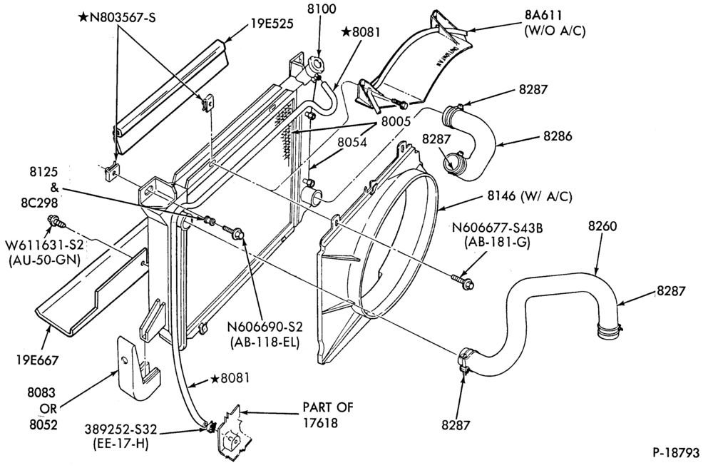 RADIATOR, GRILL AND COOLING-Cooling system & related parts - 6 cyl. 4.9L-F150/350