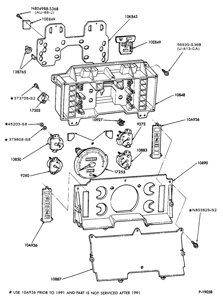 106 - DISTRIBUTOR AND IGNITION SYSTEM-Instrument cluster parts - exc. electronic