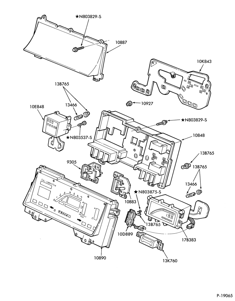 106 - STARTER, IGNITION AND HEADLAMP SWITCHES-Instrument cluster and related parts - Sable & Taurus- electronic