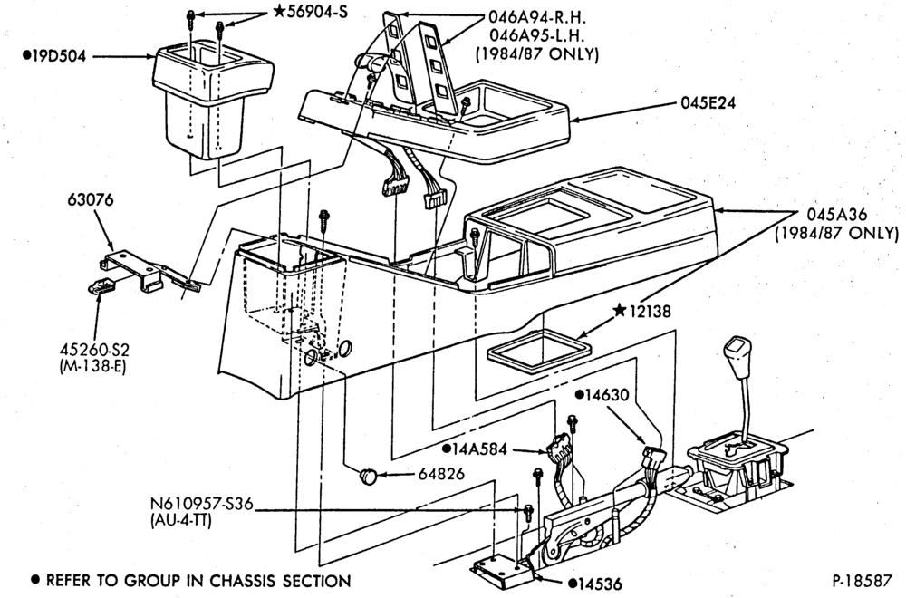 045 - INSTRUMENT PANEL AND FLOOR-Consolette - floor