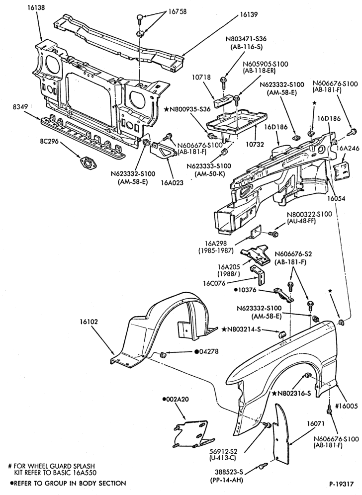 160 - FENDERS AND HOODS-Fender and apron sheet metal