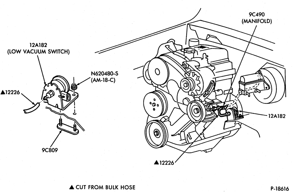 103 - LOW VACUUM SWITCH-LOW VACUUM SWITCH- B-R - 4 cyl. 140 (2.3L) diesel