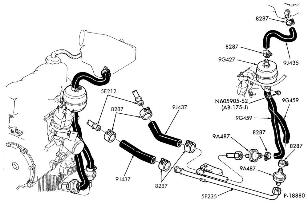 94.1 - 4 CYL. 2.0L (122 C.I.D.) - DIESEL-Thermactor emission (T/E)-pulse air