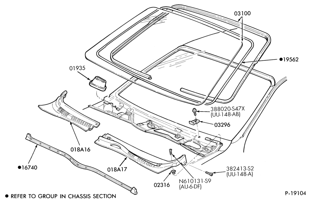 030 - INSTRUMENT PANEL AND FLOOR-Windshield
