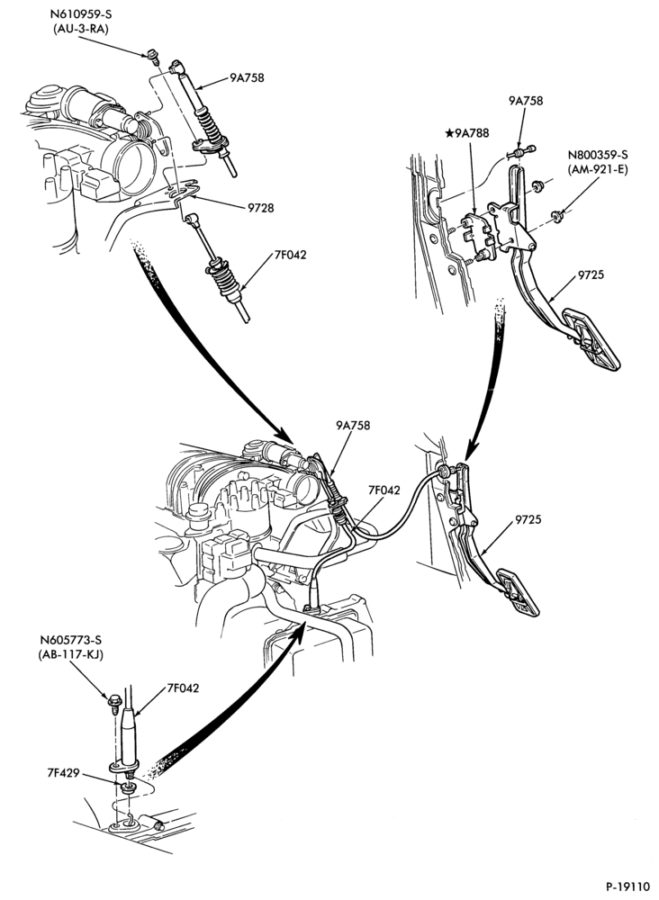 97 - 6 CYL. 3.0L (183 C.I.D.)-Accelerator linkage- A/T
