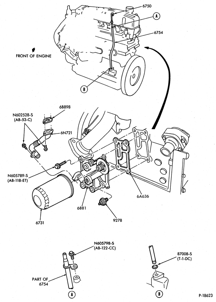 66 - 4 CYL. 2.3L (140 C.I.D.) - DIESEL-Oil filter and related parts