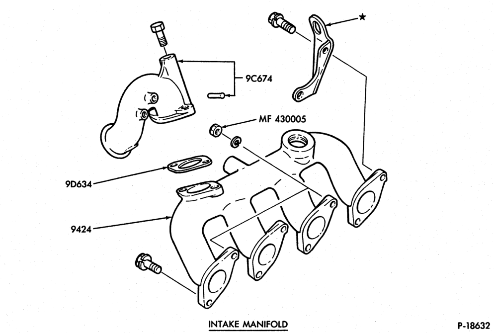 93.1 - 4 CYL. 2.3L (140 C.I.D.) - DIESEL-MANIFOLD AND RELATED PARTS-intake