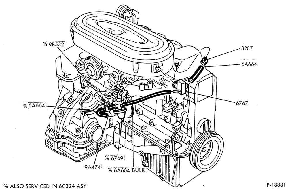 66.1 - 4 CYL. 1.9L (116 C.I.D.)-Crankcase ventilation sys. - Exc. E.F.I.