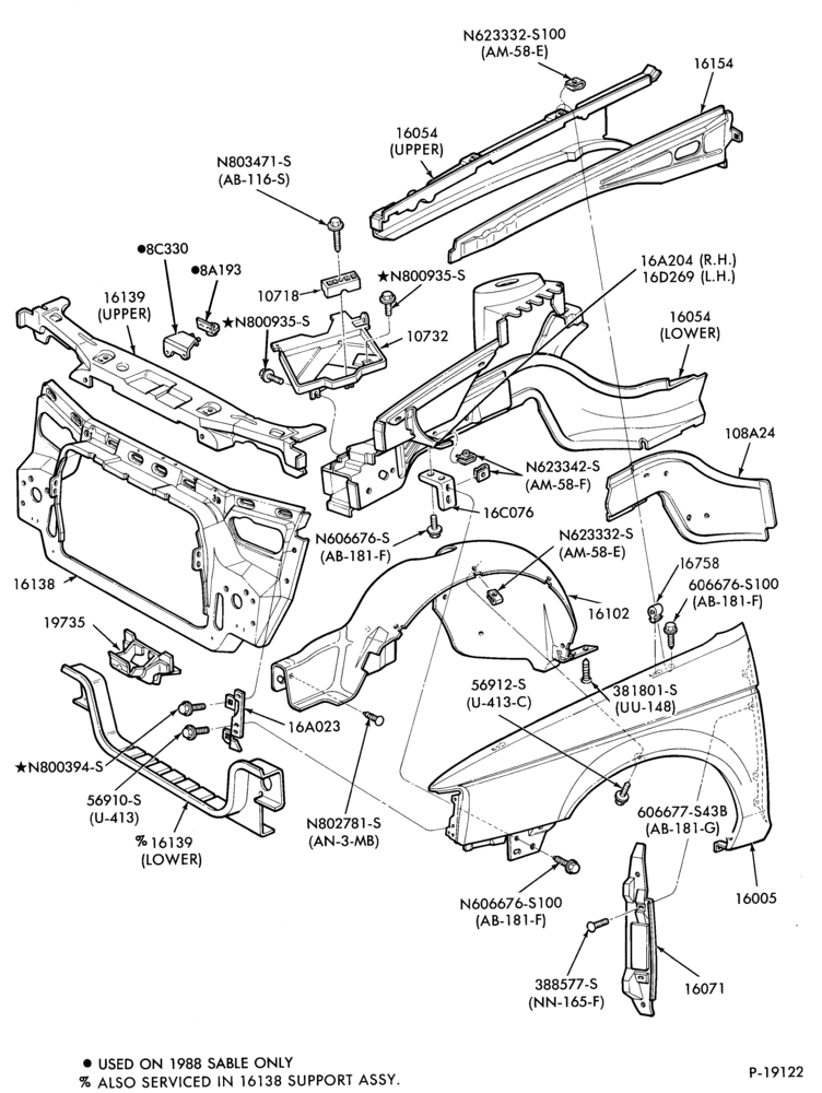 160 - FENDERS AND HOODS-Fender and apron sheet metal