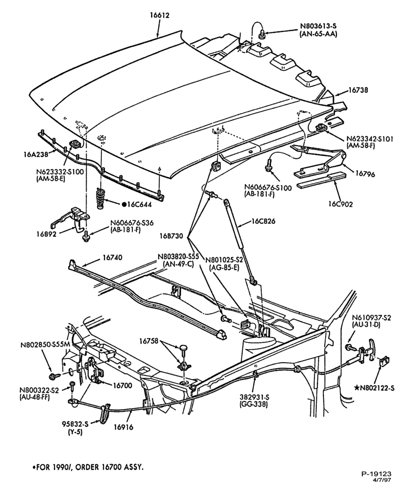 166 - FENDERS AND HOODS-Hood - insulator