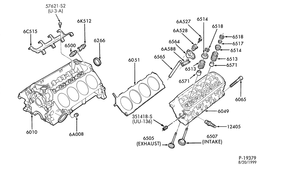 62 - 8 CYL. 5.0L (302 C.I.D.)-Valves, push rods and rocker arm cover