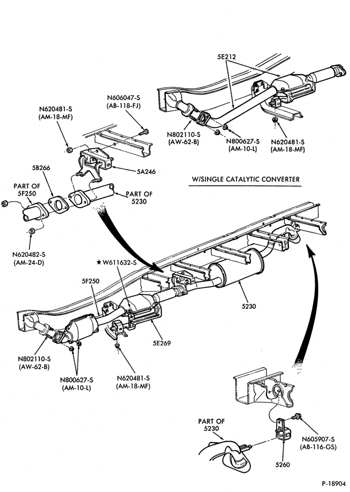 52.1 - EXHAUST SYSTEM-EXHAUST SYSTEM- 4 cyl. 140 (2.3L)-E.F.I.-A