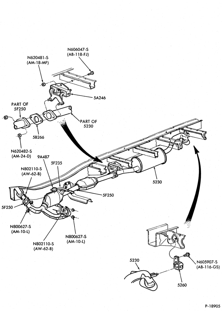 52.2 - EXHAUST SYSTEM-EXHAUST SYSTEM- 6 cyl. 171 (2.8L)-A