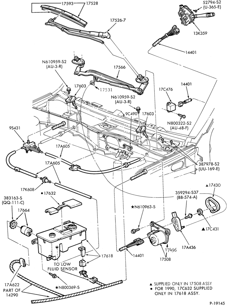 175 - SPEEDOMETER, BUMPERS, MIRRORS AND WIPERS-Windshield wiper and washer