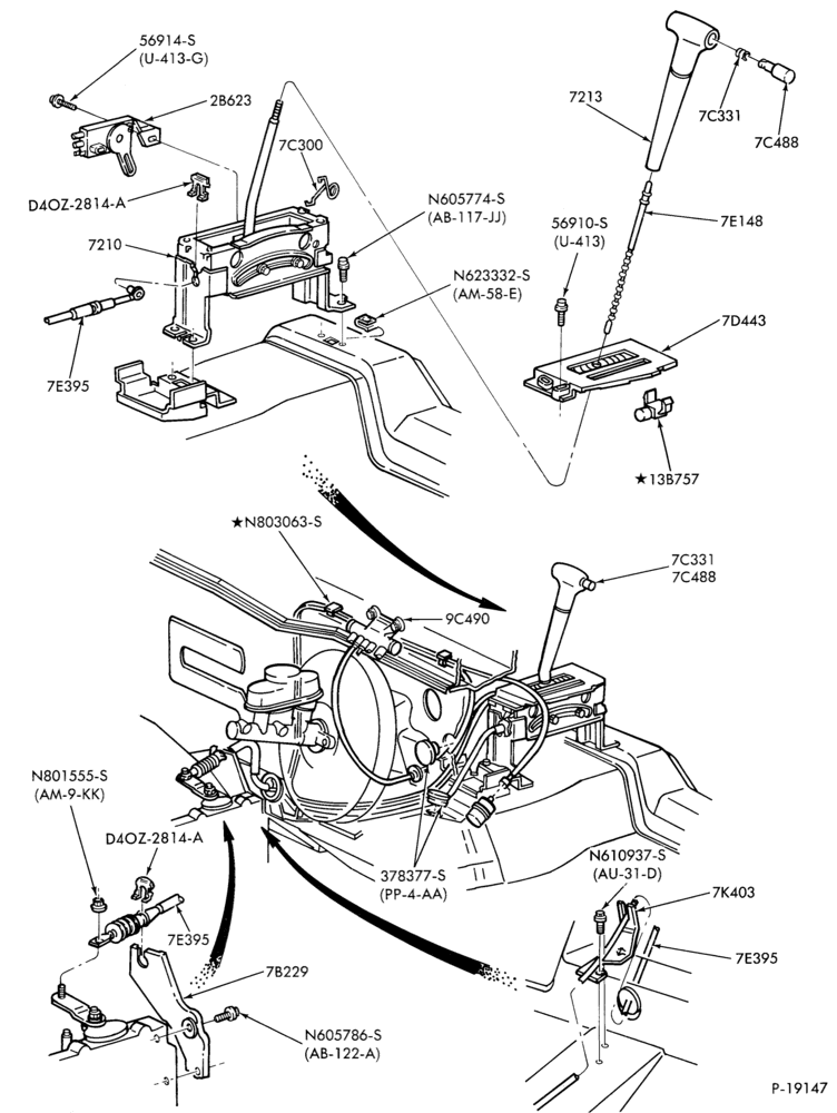 A72.1 - AXOD TYPE - EXTERNAL PARTS-EXTERNAL PARTS- shift mechanism - floor or console mounted-E,ME