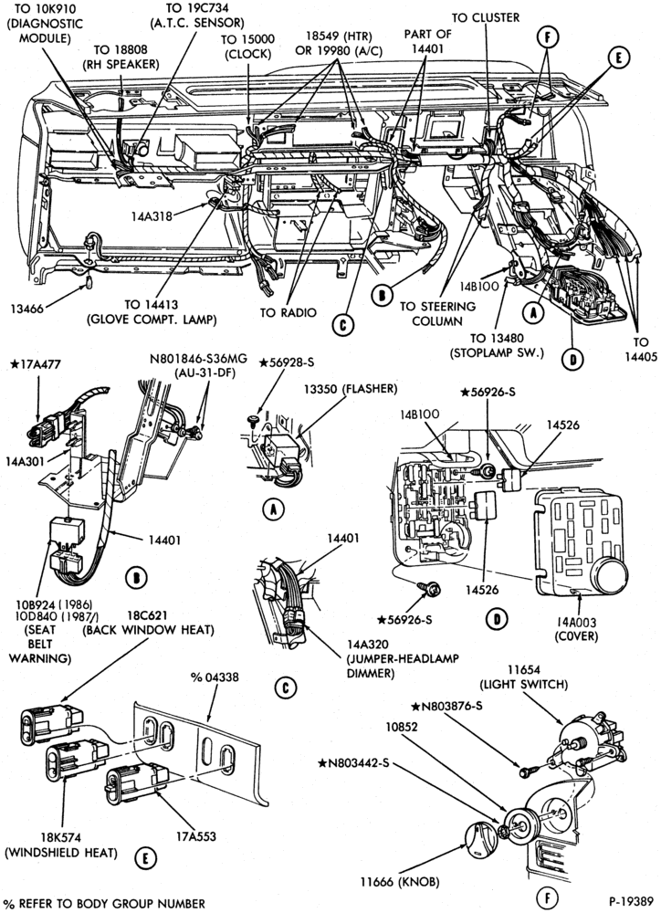 140.1 - ELECTRICAL SYSTEMS-Wiring system - Page - instrument panel- Taurus